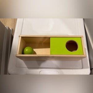 Lovevery Wooden Box with Green Ball
